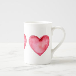 Porcelana La taza de hueso de China - Un gran corazón rojo