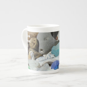 Porcelana Piense en él los fósiles de Seaglass de las taza