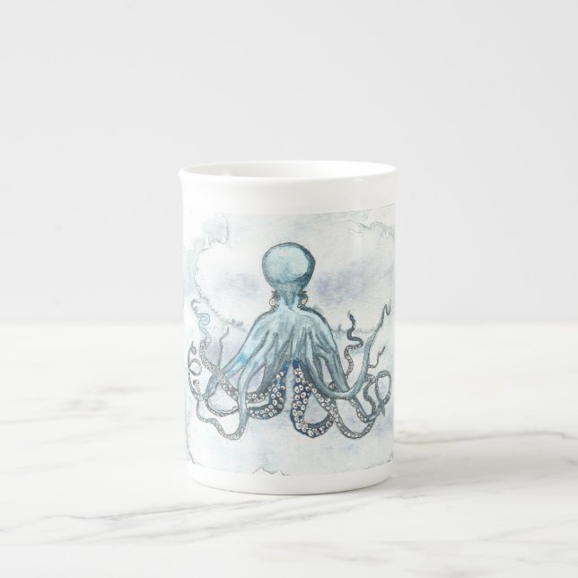 Porcelana Playa azul del océano del café del té de la taza (Frente)