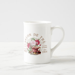 Porcelana Salón de Té Tearoom Rosa Francesa Taza de Té Rojo
