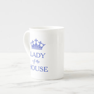 Porcelana Señora azul elegante de la taza de té de China de