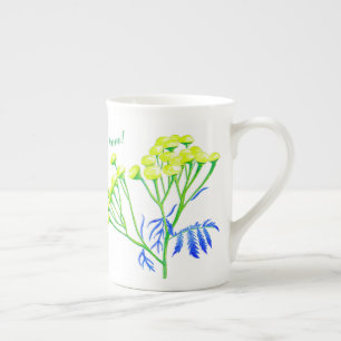 Porcelana Tansy en una taza de hueso de China