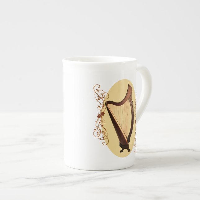 Porcelana Taza céltica de la arpa (Derecha)