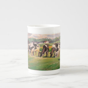 Porcelana Taza con el pasto de vacas
