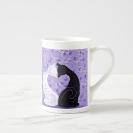 Porcelana Taza de Amor Hermoso Pareja Gato - Abrazo