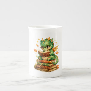 Porcelana Taza de café con dragón lindo leyendo