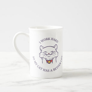 Porcelana Taza de café con gato adorable – Regalo para amant