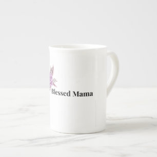 Porcelana Taza de café floral Bendita Mamá