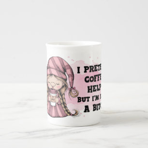 Porcelana Taza de café Gnomo Divertido – Regalo de cita sarc