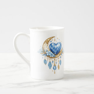 Porcelana Taza de café Luna Boho y Corazón de Cristal – Capr