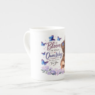 Porcelana Taza De Café Mariposa Niña Florece A Tu Manera