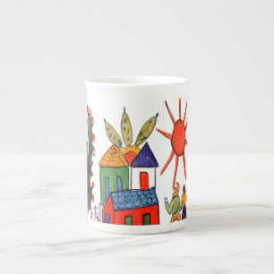 Porcelana Taza de café mexicana de la escena