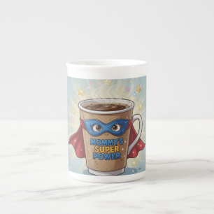 Porcelana Taza de café superpoderosa de mamá