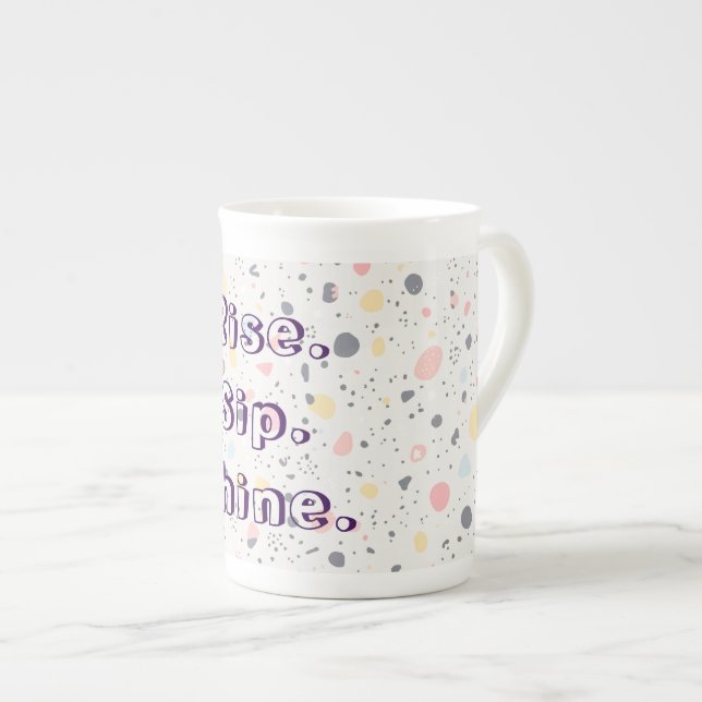 Porcelana Taza de confeti abstracto – Patrón moderno de alta (Derecha)