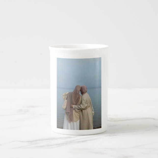Porcelana taza de dos hermanas (Frente)