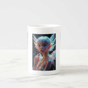 Porcelana Taza de fantasía de niña mágica con alas de brillo