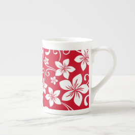 PORCELANA TAZA DE HUESO DE CHINA BLUE HAWAII (ROJO)
