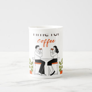 Porcelana Taza de ilustración de pareja linda para el café, 