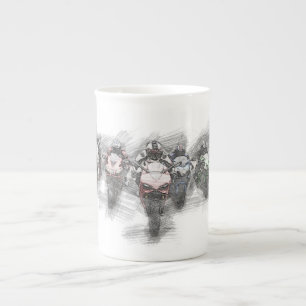 Porcelana taza de la raza de la moto