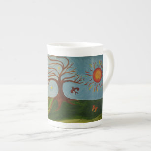 Porcelana Taza de los colores verdaderos