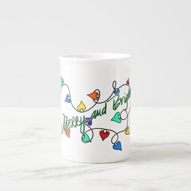 Porcelana Taza de luces de Navidad (Frente)