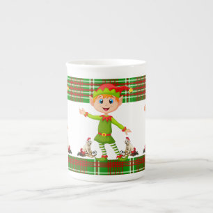Porcelana Taza de Navidad, Elfo, Feliz Navidad