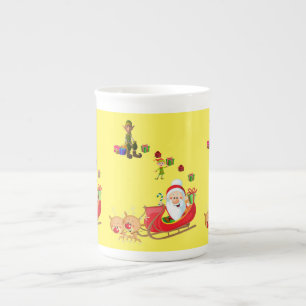 Porcelana Taza de Navidad, Elfo, Feliz Navidad