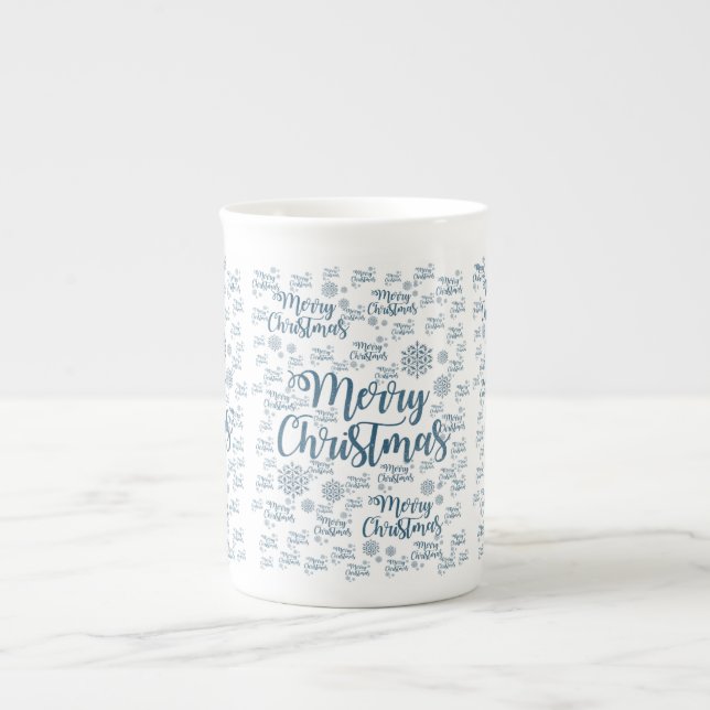 Porcelana Taza de Navidad, Feliz Navidad (Frente)