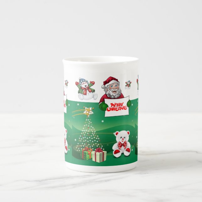 Porcelana Taza de Navidad, Feliz Navidad (Frente)