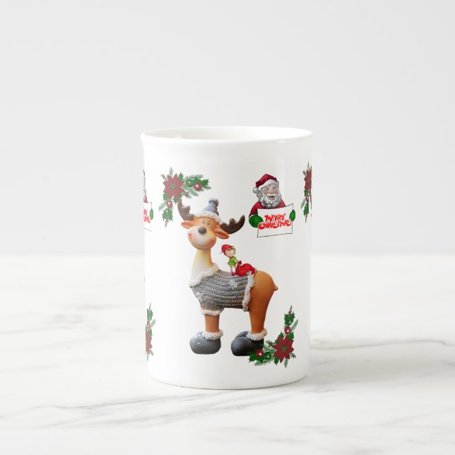 Porcelana Taza de Navidad, Feliz Navidad (Frente)
