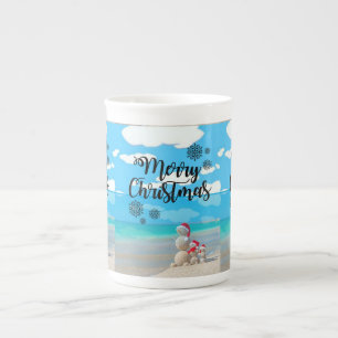 Porcelana Taza de Navidad Muñeco de Nieve