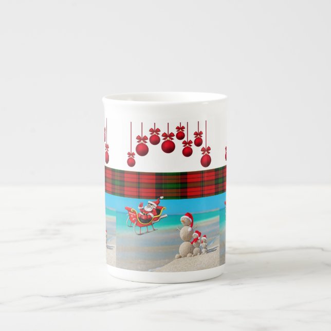 Porcelana Taza de Navidad Muñeco de Nieve (Frente)