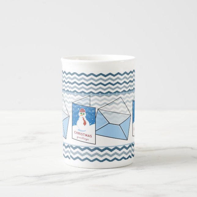 Porcelana Taza de Navidad Muñeco de Nieve (Frente)