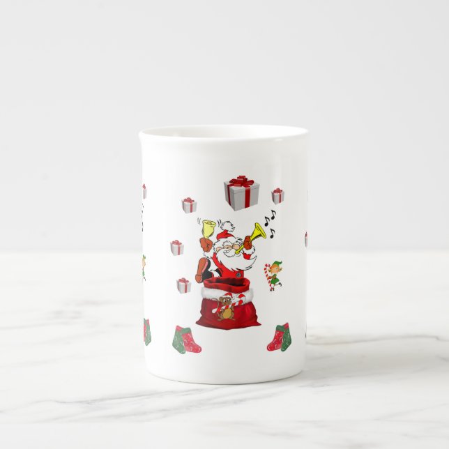 Porcelana Taza de Navidad Santa (Frente)