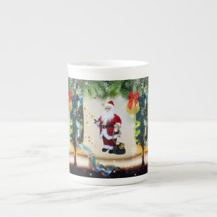 Porcelana Taza de Navidad, Santa