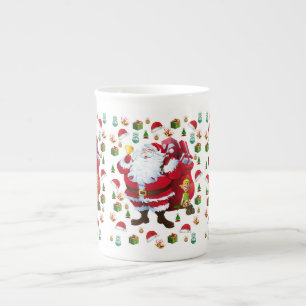 Porcelana Taza de Navidad, Santa