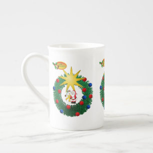 Porcelana Taza de Navidad, Santa, Feliz Navidad
