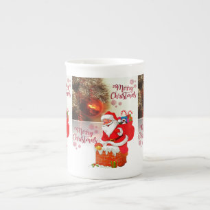 Porcelana Taza de Navidad, Santa, Feliz Navidad
