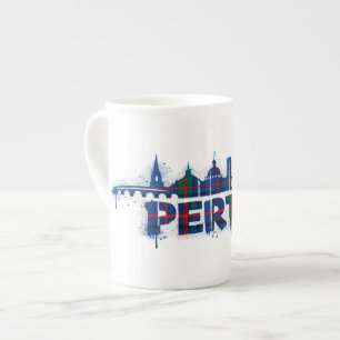 Porcelana Taza de tartán de Perth Escocia Escocesa