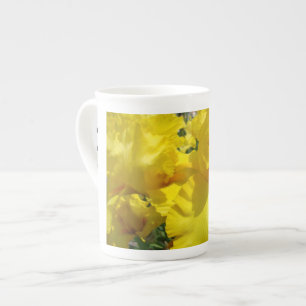 Porcelana Taza de taza de té de flores de Iris Amarillo Flor