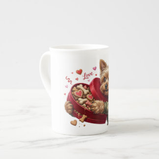 Porcelana Taza divertida de San Valentín de Yorkie | Regalo