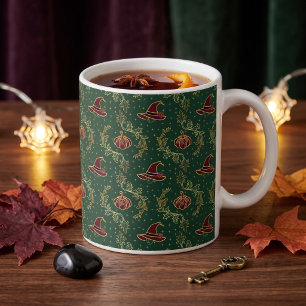 Porcelana Taza elegante de Halloween con temática Witchy Whi