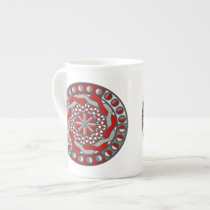 Porcelana Taza especial de maquinaria roja