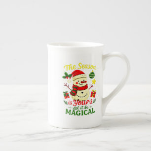 Porcelana Taza Novedosa Hombre de Nieve Mágico Regalo Única 