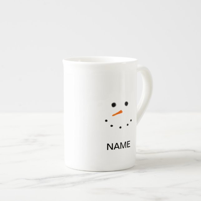 Porcelana Taza personalizada cara linda del muñeco de nieve (Derecha)