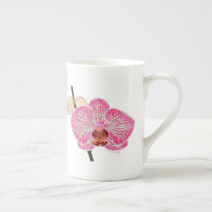 Porcelana Taza rosada de la orquídea