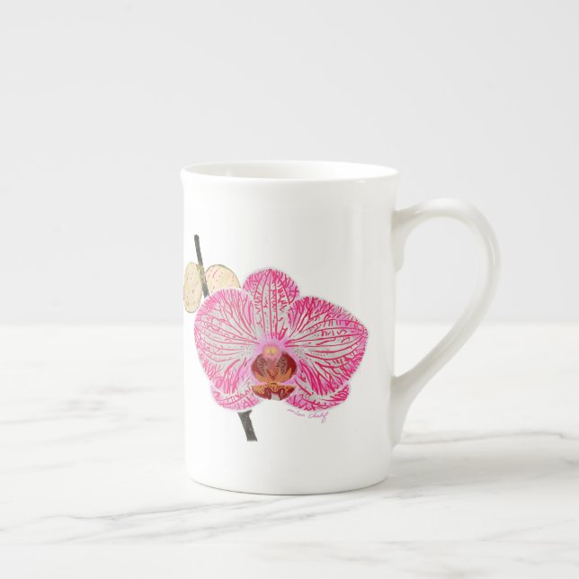 Porcelana Taza rosada de la orquídea (Derecha)