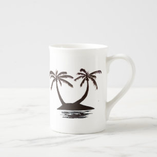 Porcelana Taza - Silueta de isla tropical