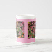 Tetera de taza de Caladium rosa