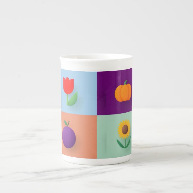 Porcelana Una taza llena de otoño (Frente)